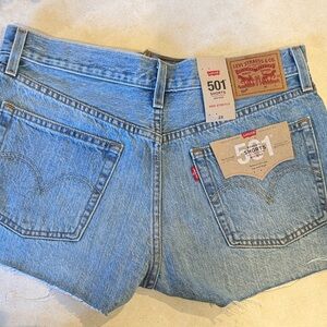 Levi's Light Blue 501 Cutoff Denim Shorts